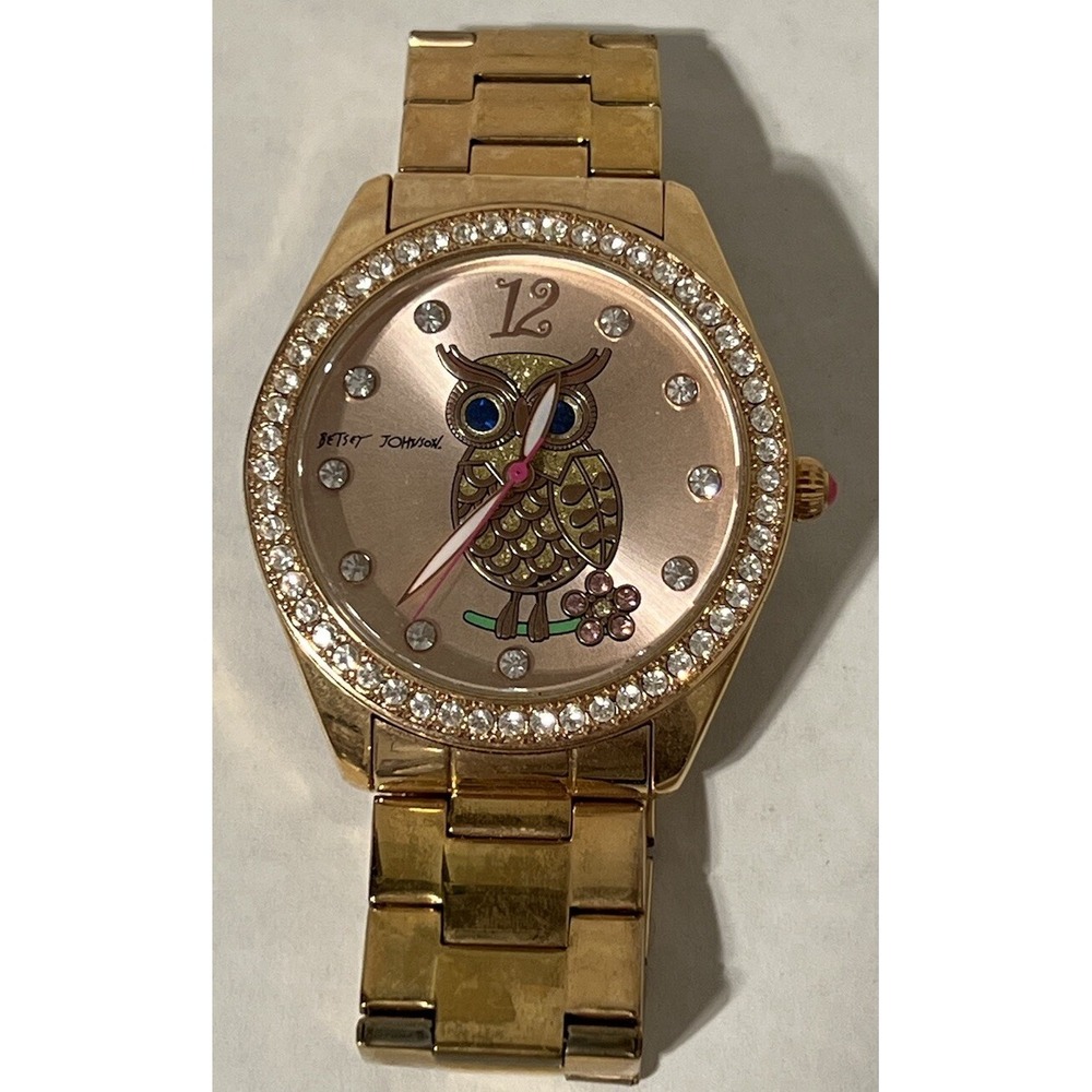 Women's BETSEY JOHNSON Gemmed Watch - Working Condition With New Battery